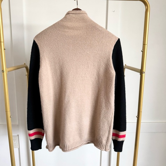 Made with Love tan black red turtleneck heart sweater womens size m - Picture 2 of 9